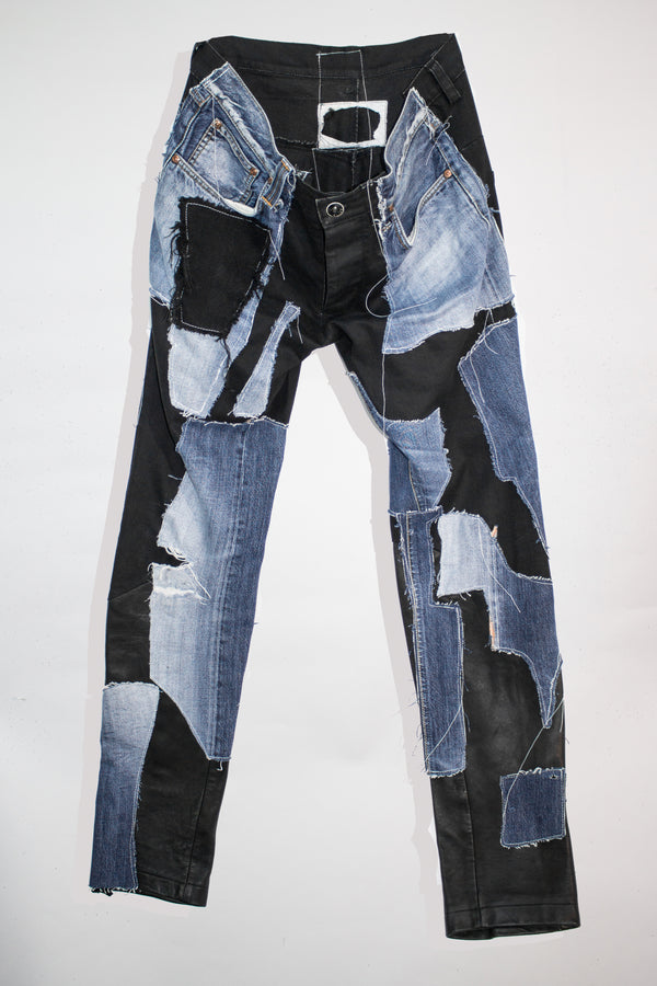 Patch Work Leather Jeans - CARL IVAR - carlivar - 