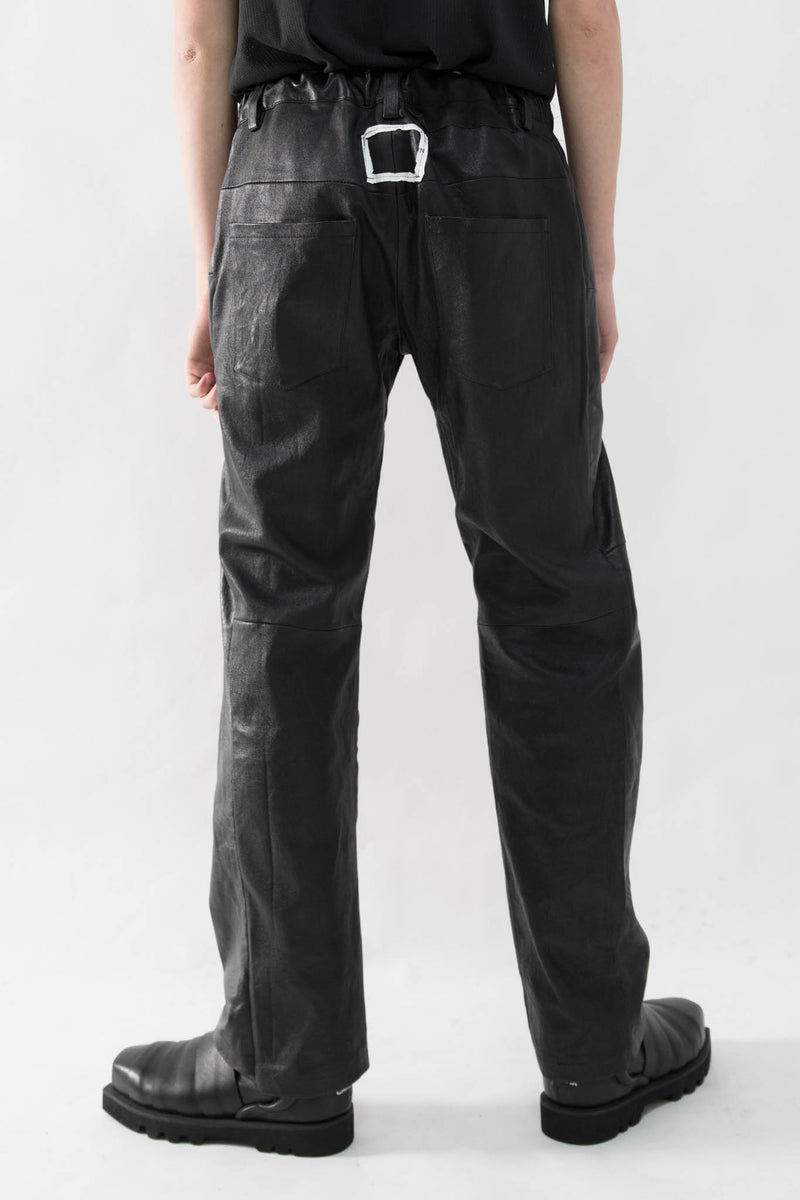 Straight Fit Leather Pants