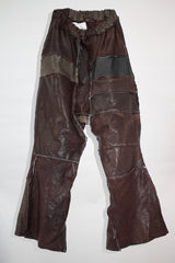 Flared Patchwork Leather Pants - CARL IVAR - carlivar - 